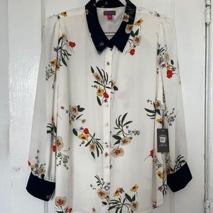 Vince Camuto Ivory Floral Blouse NWT 3X